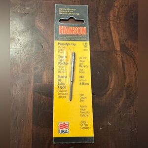 NWT - Hanson Tap 4-40 NC 8012 #43 (2.55mm) Made In USA